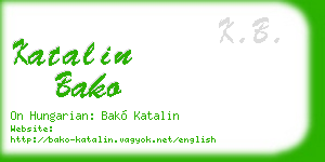 katalin bako business card